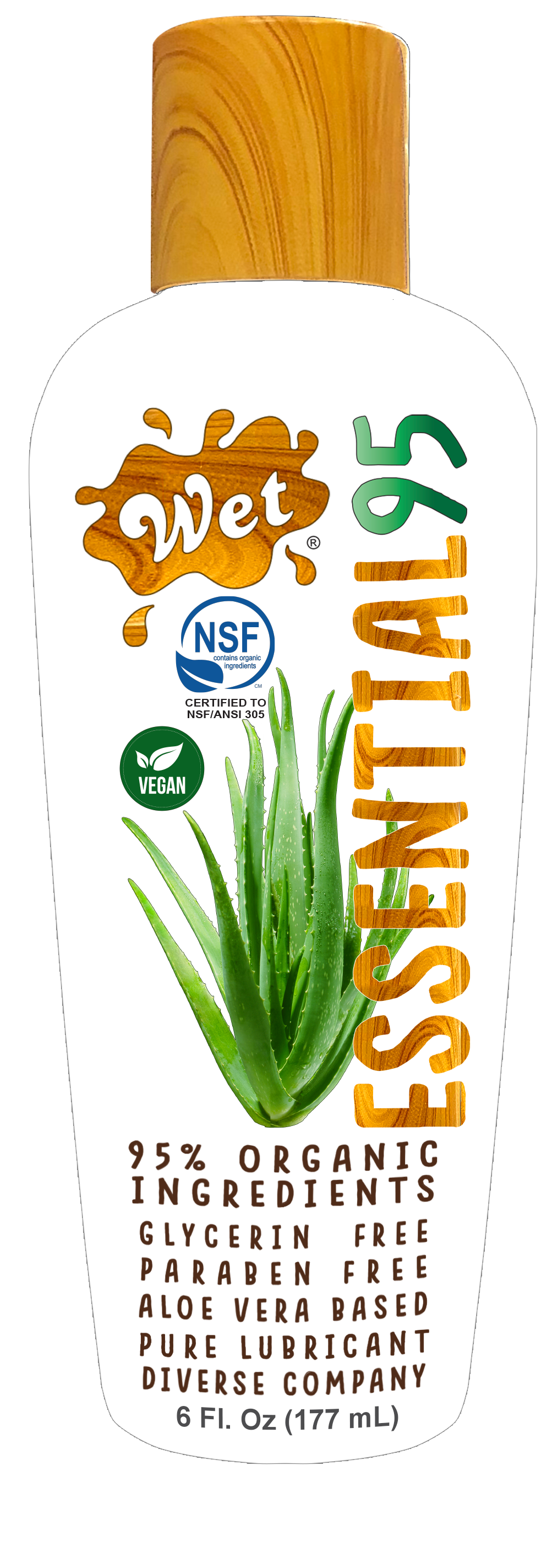 Wet® Essential95™ Certified 95% Organic Lubricant 6 Fl. Oz./177mL