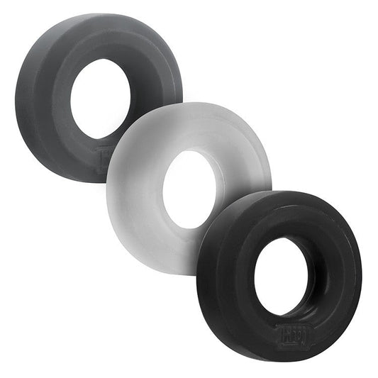 Hunkyjunk HUJ3 c-ring 3-pack, TAR MULTI - Tar/Ice/Stone
