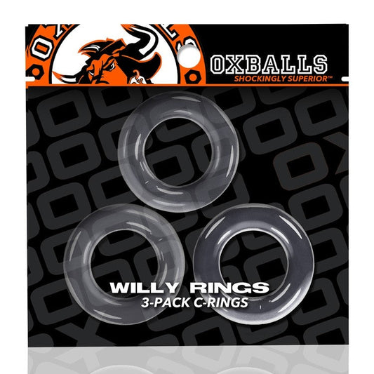Oxballs WILLY RINGS, 3-pack cockrings - CLEAR