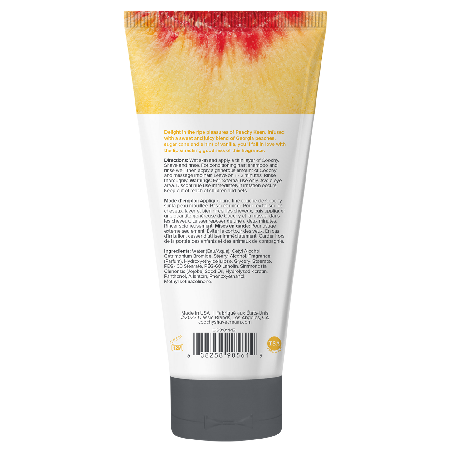 Coochy Shave Cream - PEACHY KEEN tube 0.5 fl oz  |  15mL