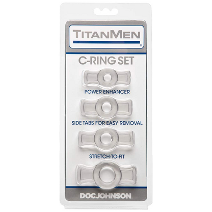Doc Johnson TitanMen - Cock Ring Set - Clear