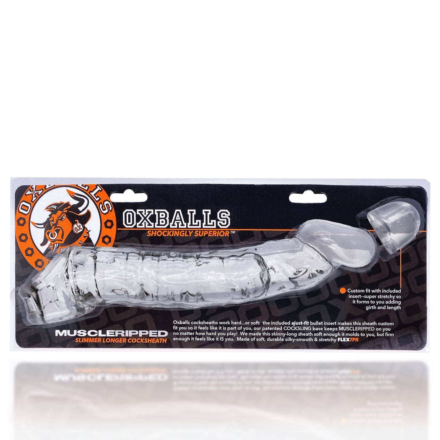 Oxballs MUSCLE RIPPED, cocksheath - CLEAR